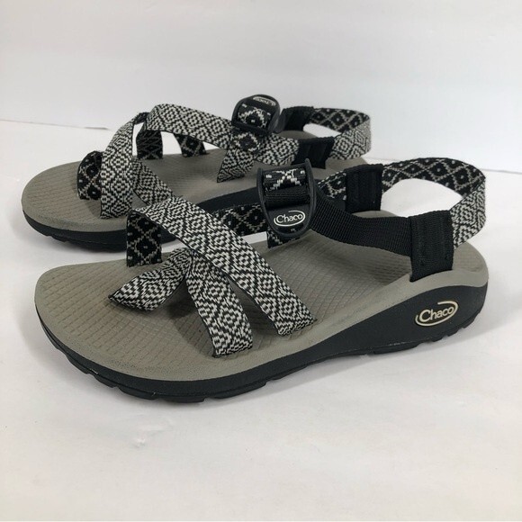 Chaco Classic Sandals Black White Diamond Aztec Print Women’s 6 - Picture 5 of 11